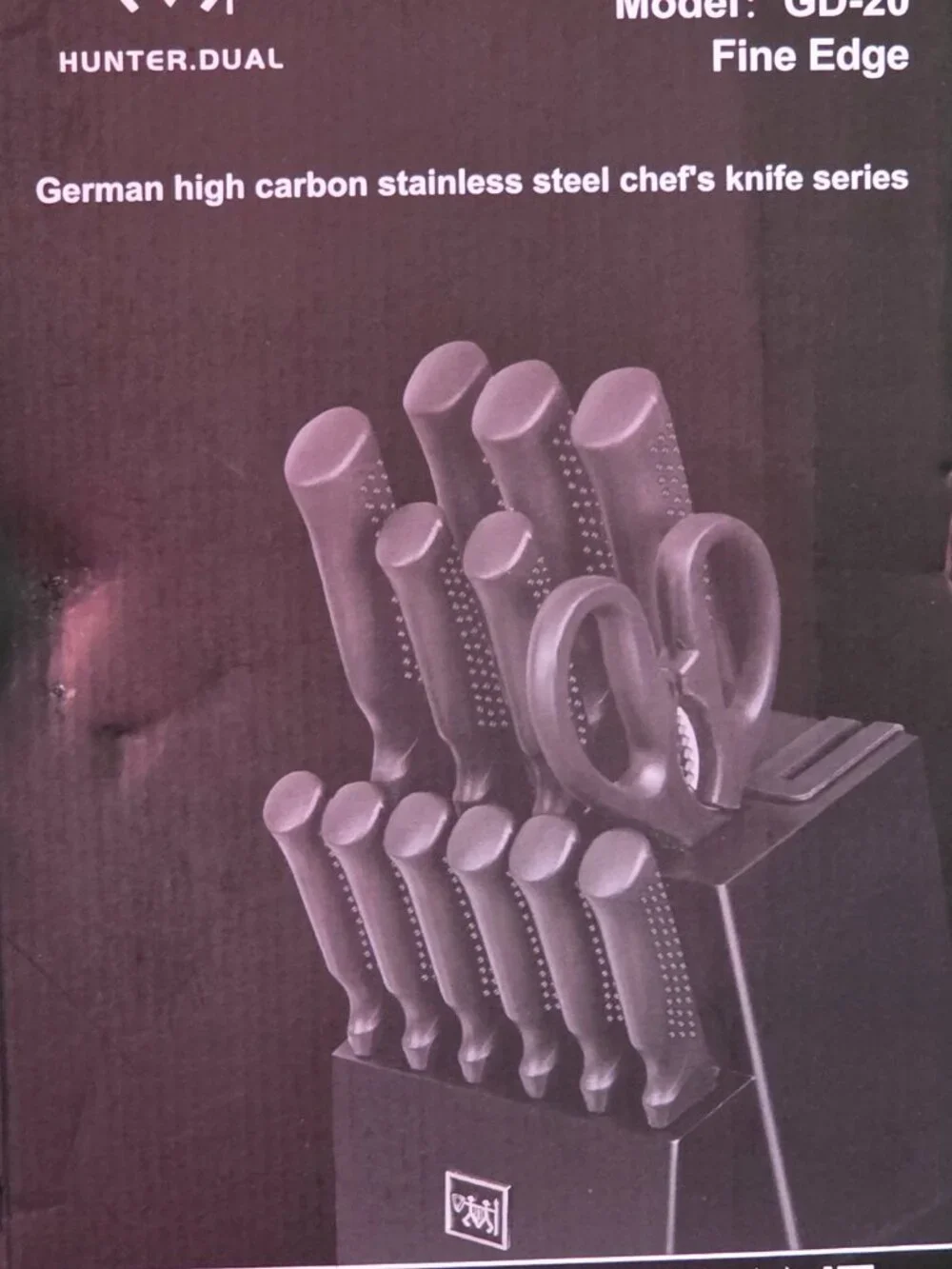 Hunter.Dual 15-Piece German High Carbon Stainless Steel Knife Set with Block – M